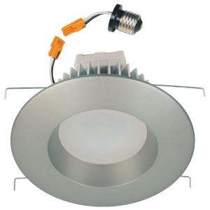 Commercial Electric 6 in. Brushed Nickel Recessed LED Retrofit Trim 