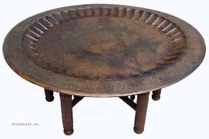 108 cm antik Massiv orientalische Kupfer tablett Teetisch Tisch ink 