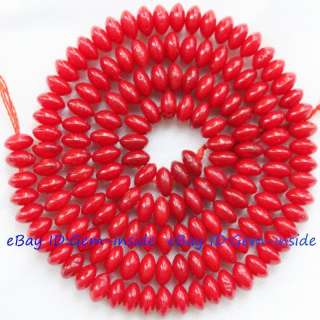 3x5mm Bead Rondell Red Coral Gemstone Beads Strand 15  