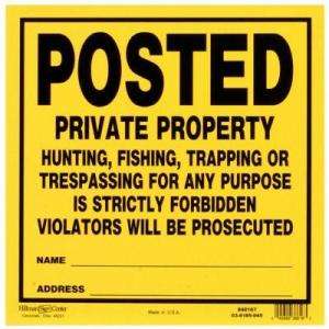 Hillman 11 In. X 11 In. Plastic Posted Private Property Sign 840167 at 