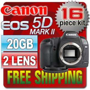 Canon EOS 5D MARK II Camera & 20GB 2 LENS 16PCS NEW 827514783812 