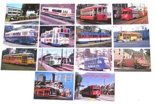 POSTCARDS Lot of 14 Color Cards STREETCARS & TROLLEYS  