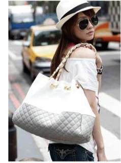 womens fashion shoulder bag handbag gray & white  