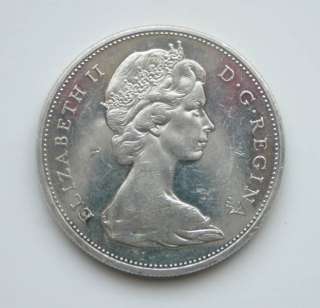 Silbermünze Kanada 1 Can. Dollar   Kanu von 1965   800er Silber in 
