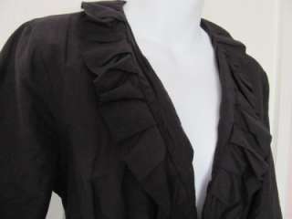cabi black beautiful fitted jacket with ruffles 3 4 sleeve size 6