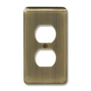 Amerelle 1 Gang Brushed Brass Duplex Wall Plate C154D at The Home 