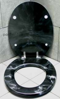 WC Sitz Klodeckel Klobrille ELEGANZA schwarz marmoriert  