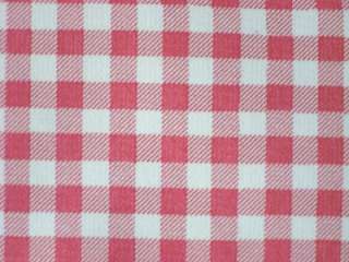 PINK GINGHAM CHECK RETRO OILCLOTH VINYL SEW FABRIC BTY  