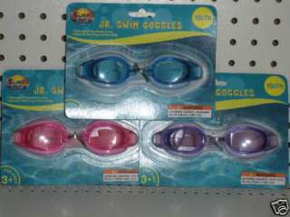 Surf Club JR swim goggles 3 pair assorted colors age 3+  