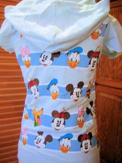 DISNEY COUTURE~ BLUE STRIPED CHARACTERS MICKEY HOODIE  