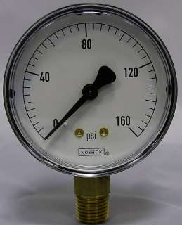160 PSI Pressure Gauge NIB NOSHOK 2.5 Dial 1/4 NPT  