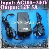 New US AC100~240V To DC 12V 5A 60W Power Supply Adapter  