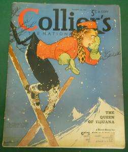 COLLIERS MAGAZINE DECEMBER 1940 ~ GIRL SKIING THE QUEEN OF TIJUANA 