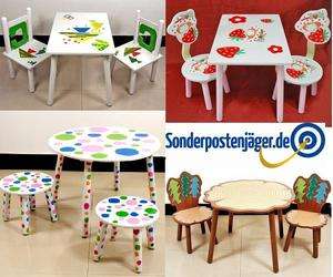 Kinder Sitzgruppe Tisch & Stühle Spieltisch Holz NEU  