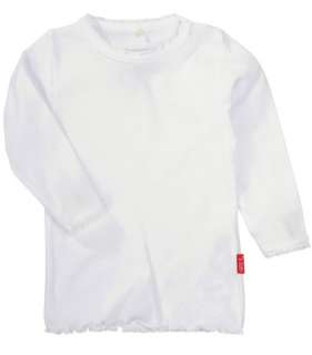 NAME IT süßes Langarmshirt Noma in weiß mit Spitzensaum Gr.80 NEU 