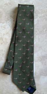 Ralph Lauren mens polo tie silk olive pheasant nwt $95  