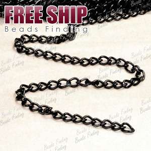FREE ship 4m fashion hot DIY Curb Chain Iron Black Unfinished 
