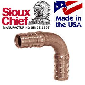   PEX Elbows   Copper Crimp Fitting USA 642X2 Sioux Chief  