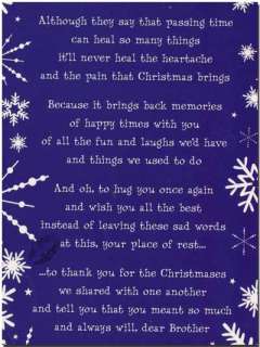 Christmas Grave Card   Dear Brother   FREE Holder C108 5060131752884 