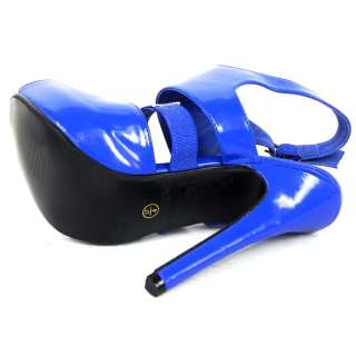 Fancy Womens Peep Toe Sandals Blue UK Size 5  