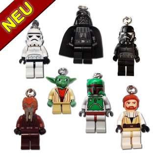 LEGO Star Wars Schlüsselanhänger, Yoda, Darth Vader, Obi, Storm 