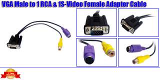   to TV RCA S Video Female Converter Adaptor Cable Lead For Laptop PC TV