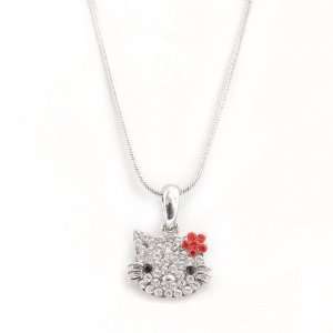   Silver Plated Hello Kitty Style Charm and Chain 
