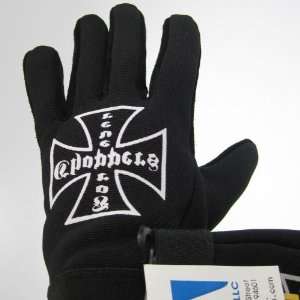 Mens Merchanic Motorcycle Gloves Chopper Black Suede 
