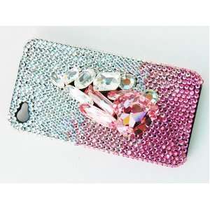  iPhone 4S 4 3 D Heart Stone Jewel Case Cover With Swarovski Crystal 