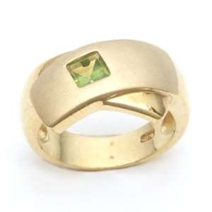   Sterling Silver Gold Plated With Peridot Ring Size9 Jewelry