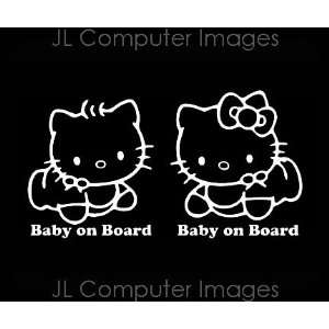 HELLO KITTY BABY ON BOARD WHITE DECAL 6 X 4