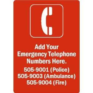   Contact Numbers Reflect Adhesive Sign, 18 x 12