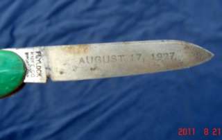 1927 FLYLOCK KNIFE COMPANY LETTER OPENER + POCKET KNIFE  