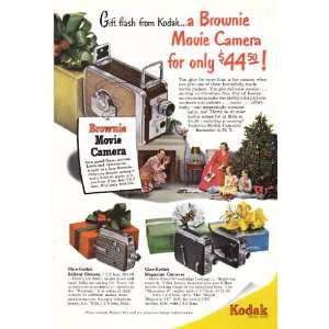  1951 Ad Kodak Brownie Movie Camera Original Vintage Print 