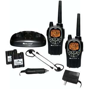 MIDLAND GXT1000VP4 50 Channel GMRS Radio Pair Pack Batteries & Drop In 