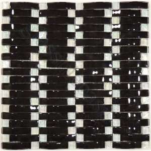   Black Wave 3D Glass Series Glossy & Iridescent Glass Tile   16549