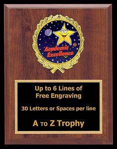 ACADEMIC EXCELLENCE PLAQUE 7x9 EDUCATION TROPHIES SCHOOL HONOR ROLL 