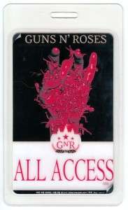 GUNS N ROSES vip pass ALL ACCESS PASS 2010 concert #2  