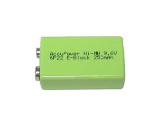 AccuPower 9.6V 250 mAh NiMH Rechargeable Industrial Battery Paintball 
