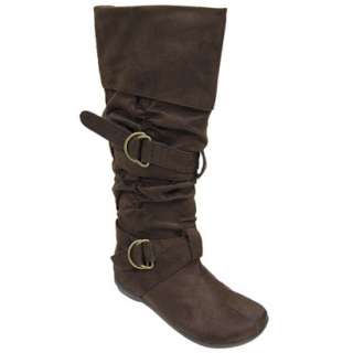 BAMBOO Brown Zen Faux Suede Boots   11.Opens in a new window