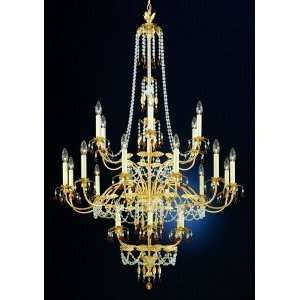   Large Foyer Chandelier in Ancient Gold with Light Amethyst crystal