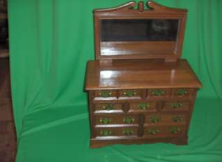 Vintage Wood Dresser 7 Drawer Mirror Jewelry Box NICE  