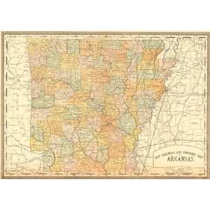  McNally 1883 Antique Railroad Map of Arkansas   $129 