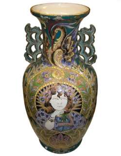 Antique 39 in 96 cm English Arts & Crafts Ceramic Vase  