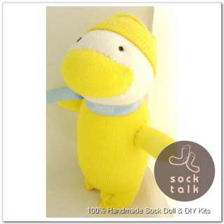 Handmade Yellow Sock Monkey Duck Stuffed Animals Baby Toy  