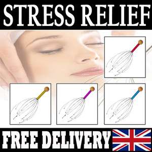 NEW HEAD NECK BACK SCALP STRESS RELAX MASSAGER MASSAGE PORTABLE UK 