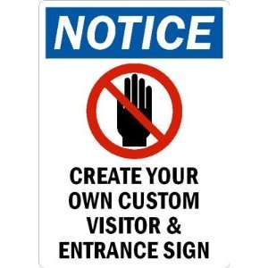   VISITOR & ENTRANCE SIGN Glow Aluminum, 10 x 7