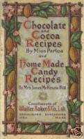 Vintage Antique CANDY Cookbook Recipes Bakers Chocolate  