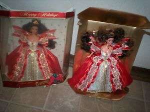 Happy Holidays 1997 Barbie Doll set of 2 10th anniv.  