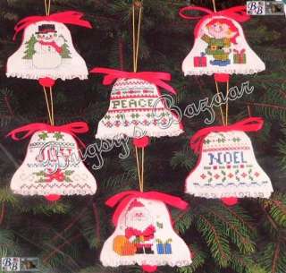   BELLS CHIMES Counted Cross Stitch Christmas Ornaments Kit  